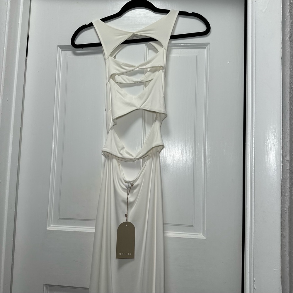 Meshki Chloe Cut Out White Midi Dress - Picture 10 of 11